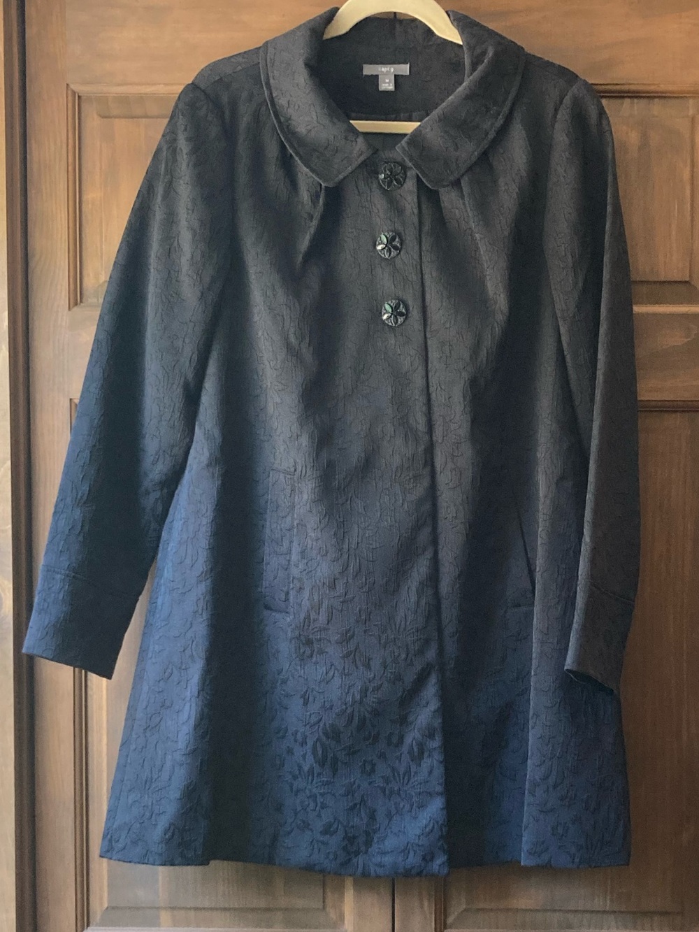 Apt. 9 Nice Black Textured Coat Medium